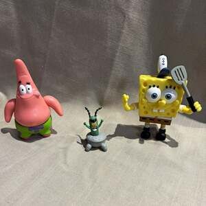 Viacom SpongeBob SquarePants Figure Lot SpongeBob, Patrick , Plankton rare2018